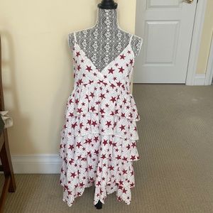Stars and Broderie Anglaise tiered dress.